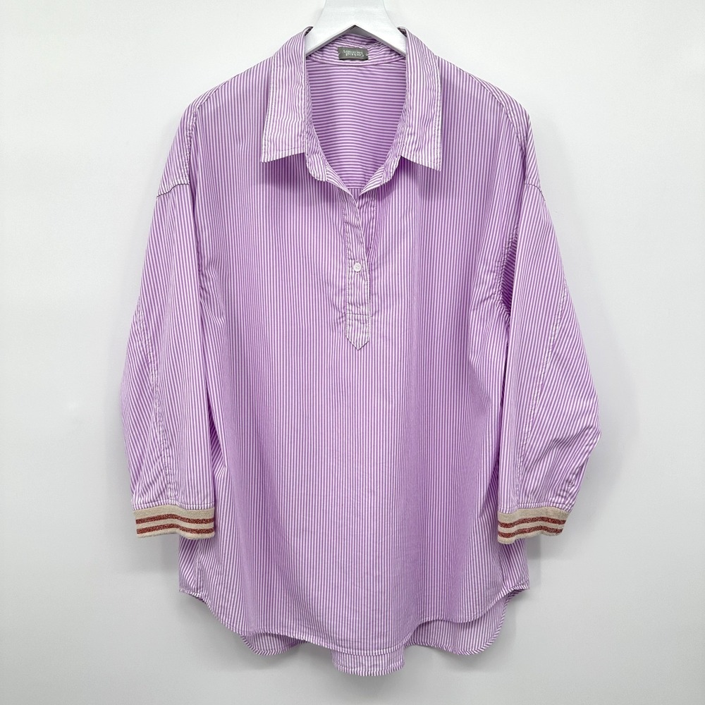 Aquarius Cocktail AQC Top Shirt Size 1 S M Popover Oversize Coastal Preppy USA
